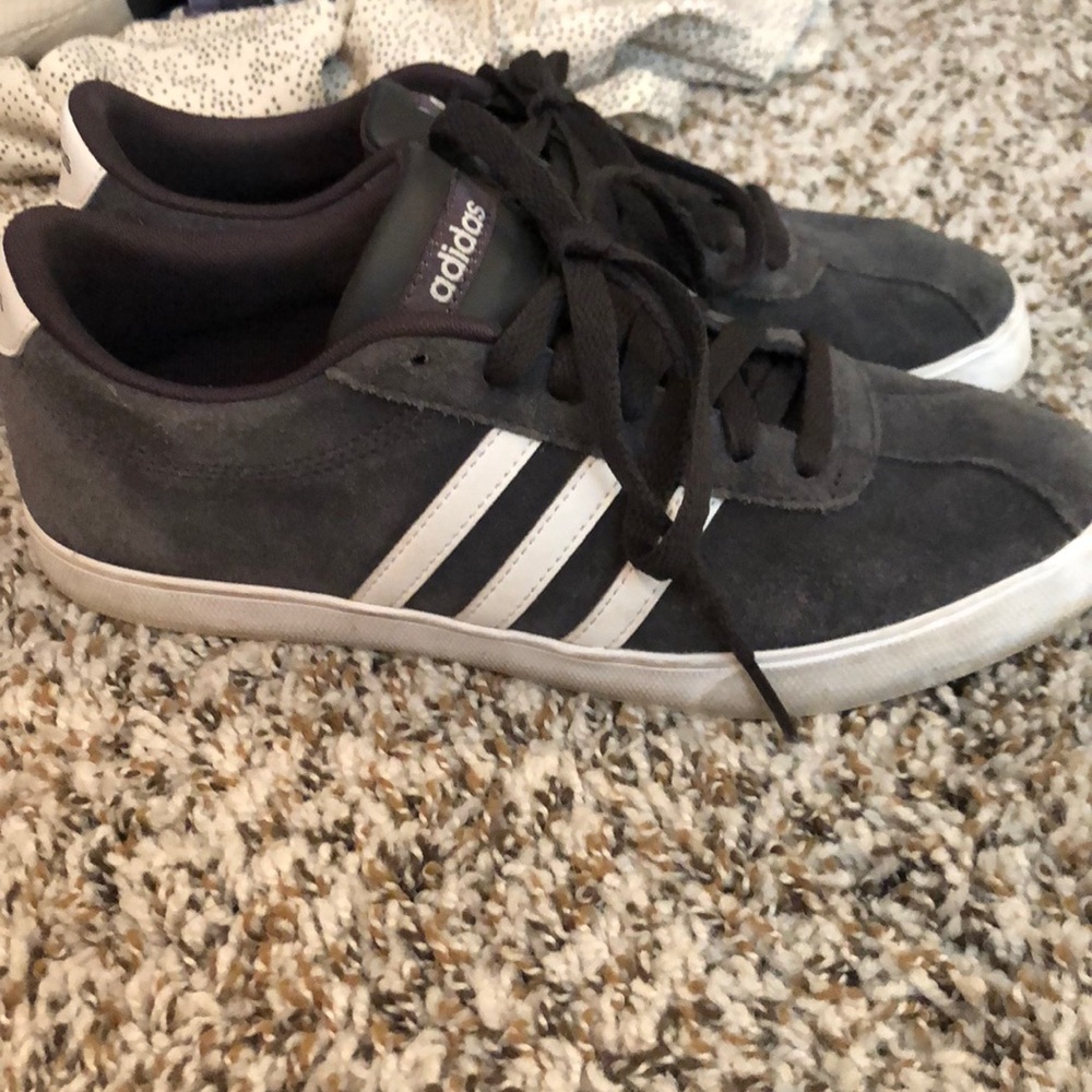 Adidas court sneakers grey suede size 8
